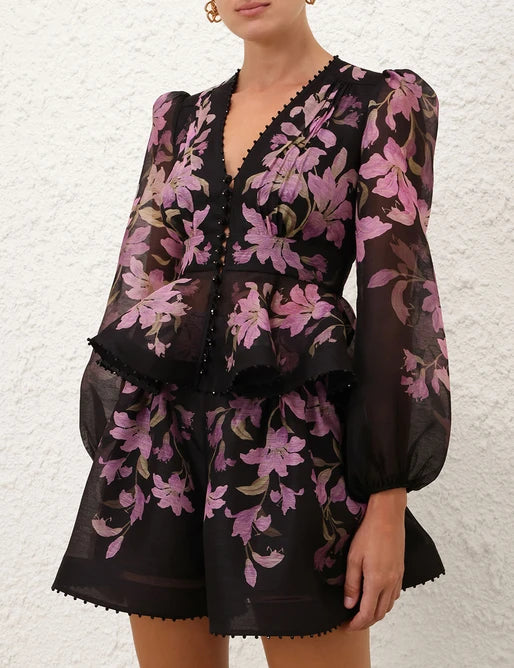 Dawning V-Neck Beaded Blouse